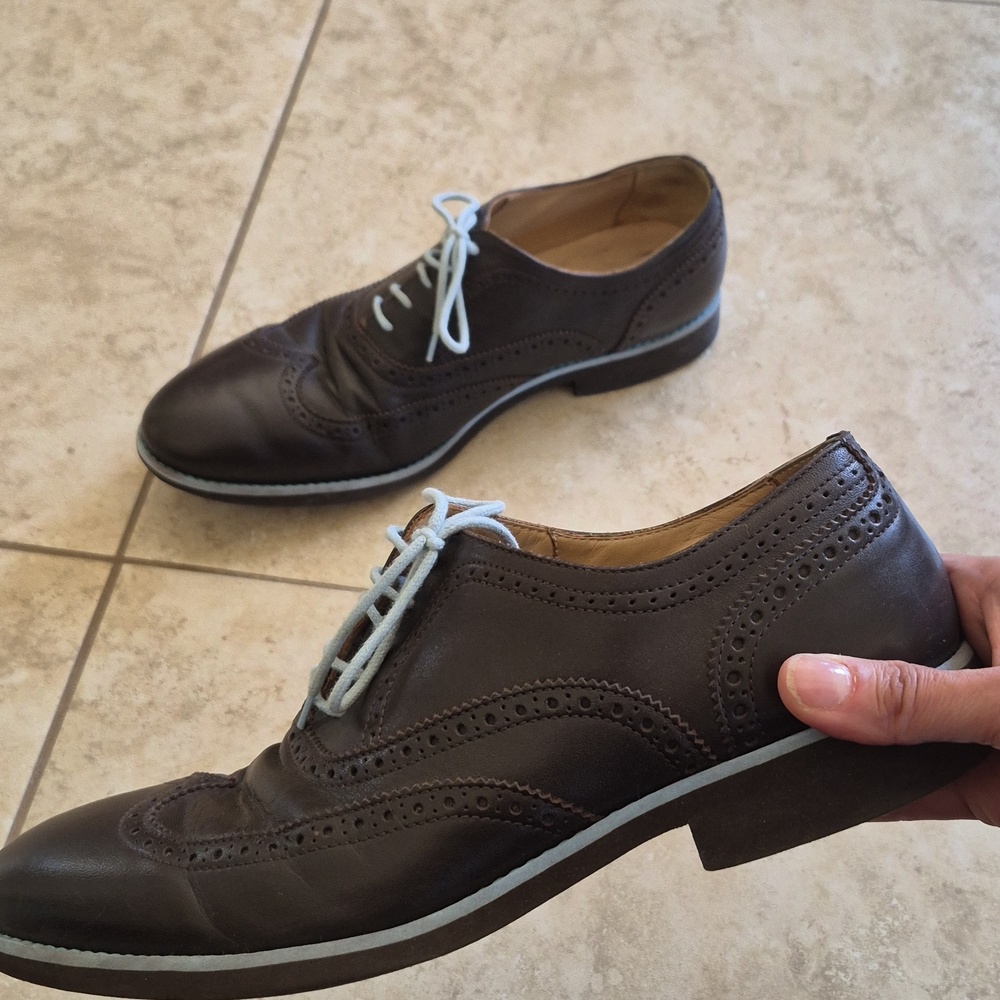 Kabaccha Italy Wingtip Leather Oxfords Shoes Sz 10